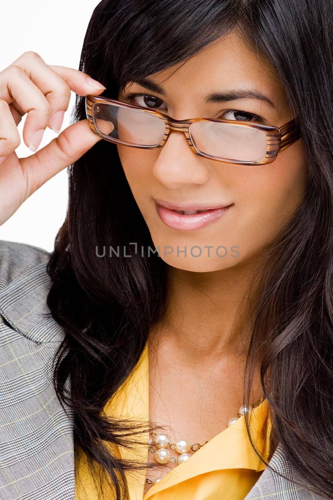 Portrait of a young woman wearing eyeglasses