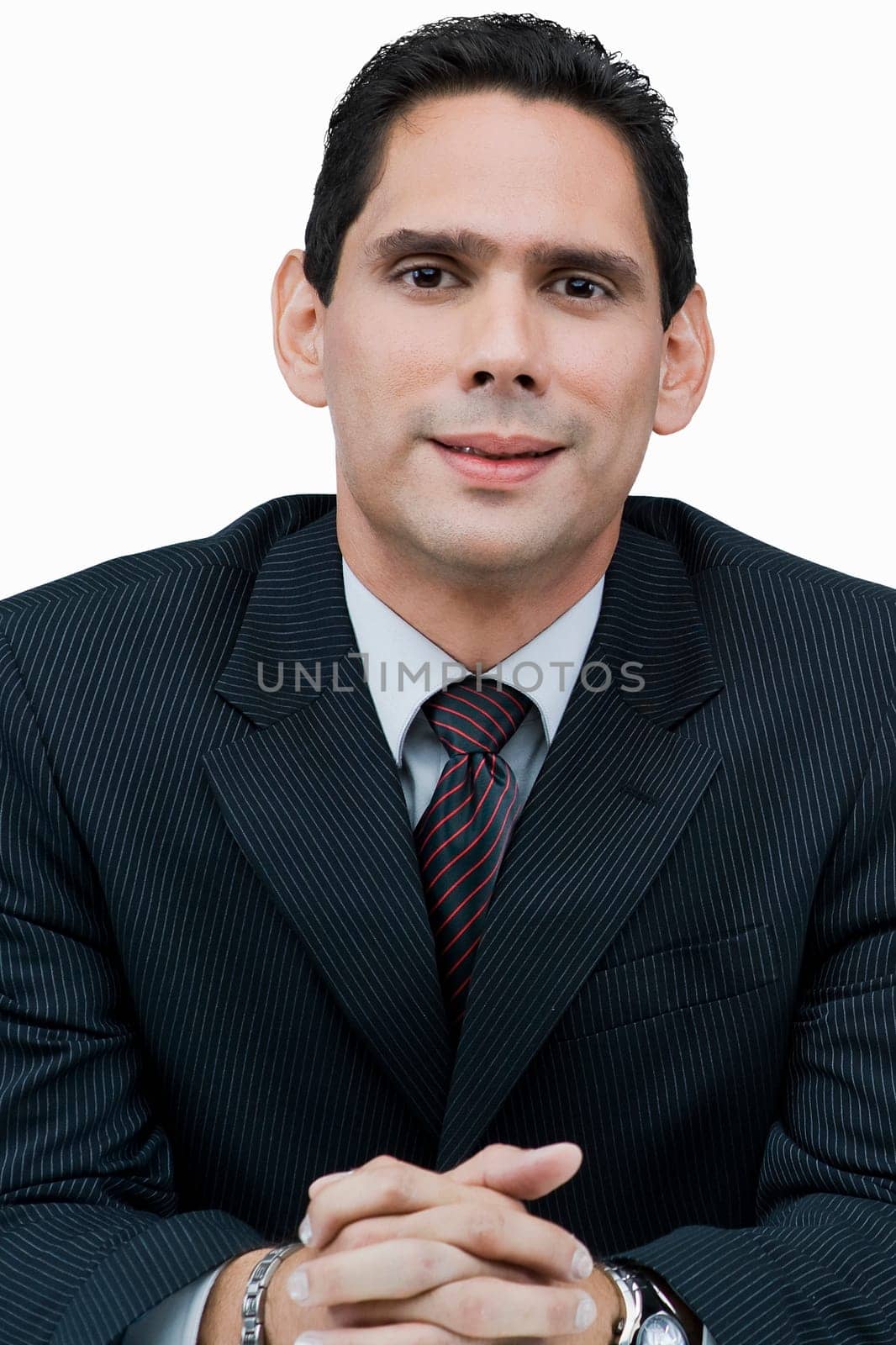 Portrait of a businessman smirking