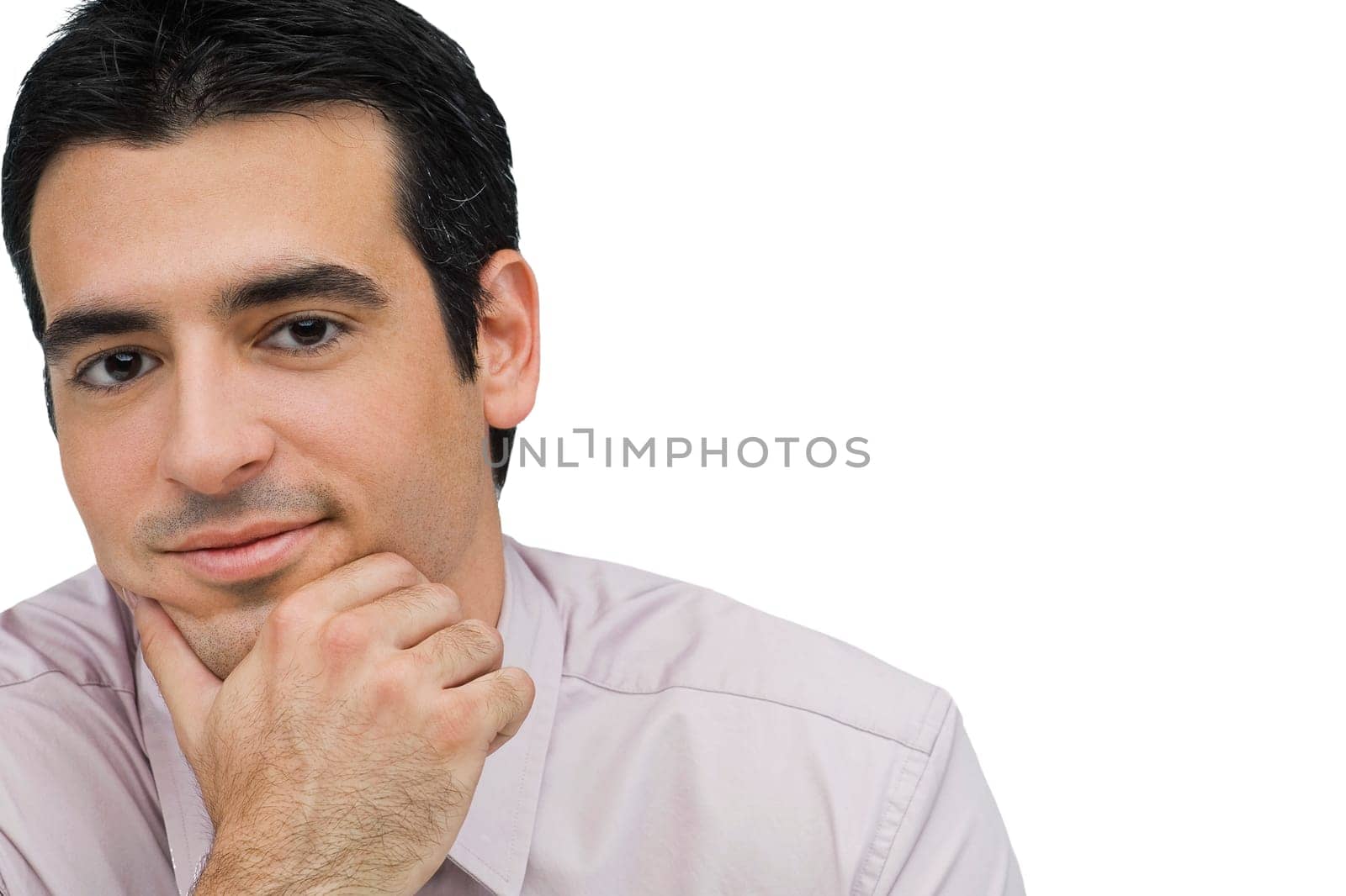 Portrait of a businessman thinking with his hand on his chin