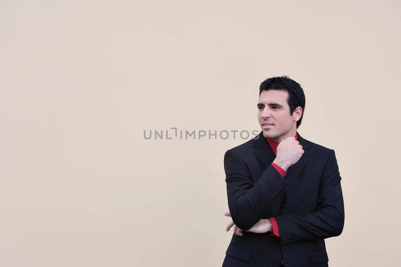 Close-up of a businessman thinking