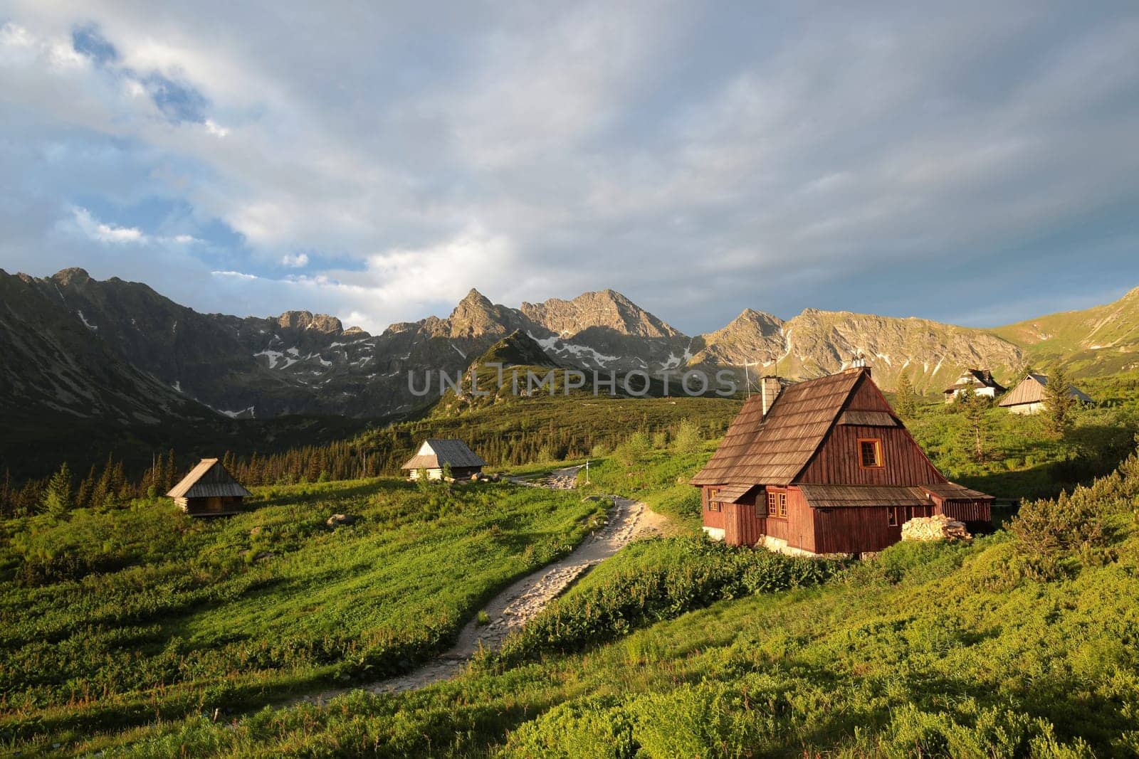 Huts in the valley of the Tatra Mountains, Poland