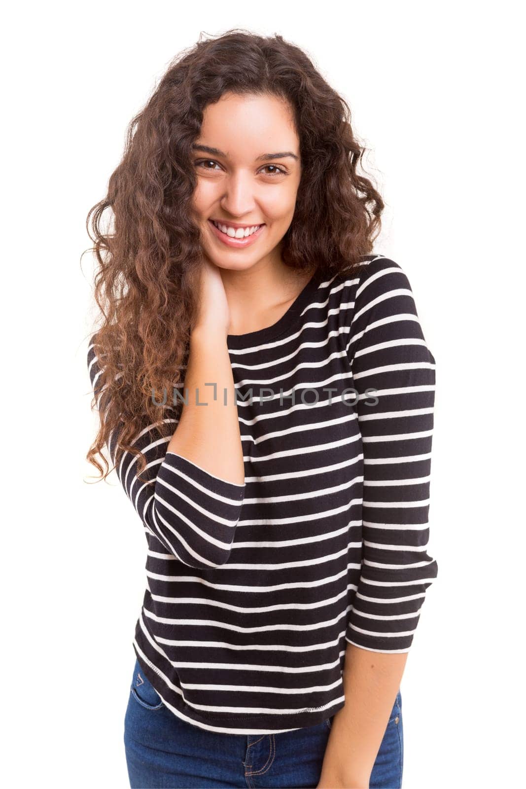 Studio shot of a beautiful young casual woman