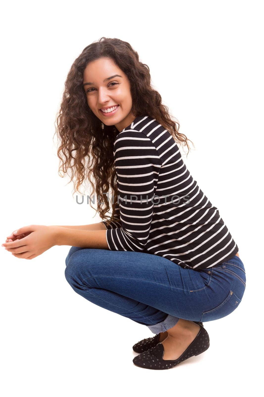 Studio shot of a beautiful young casual woman