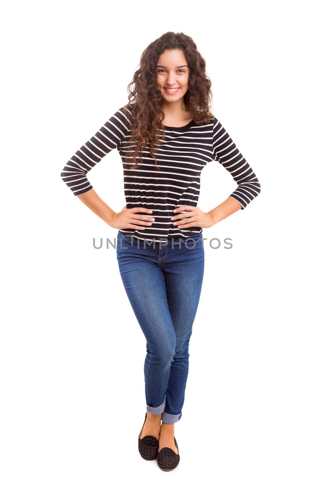 Studio shot of a beautiful young casual woman