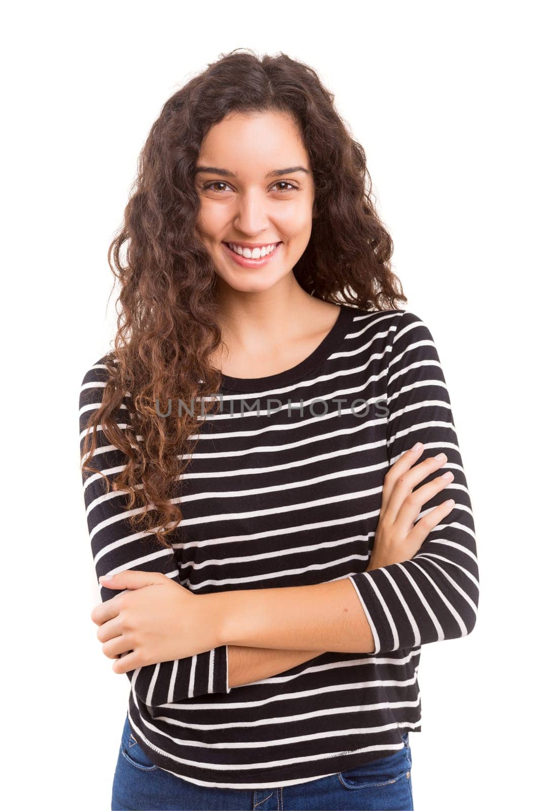 Studio shot of a beautiful young casual woman