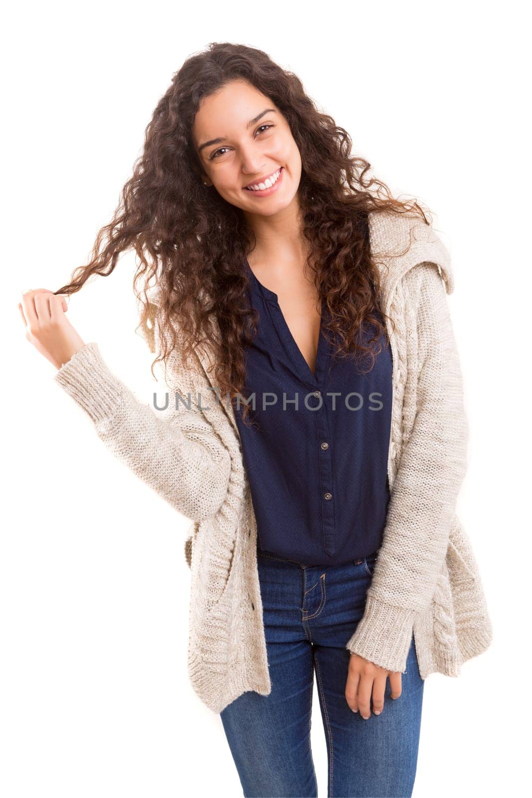 Studio shot of a beautiful young casual woman