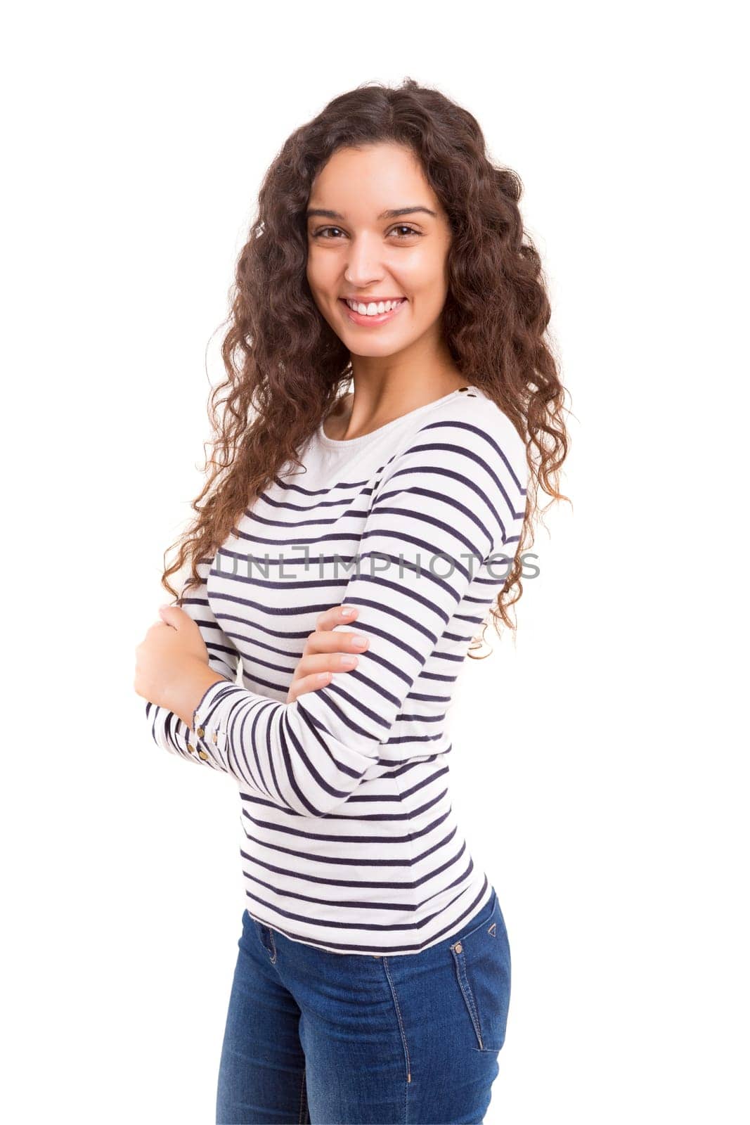 Studio shot of a beautiful young casual woman