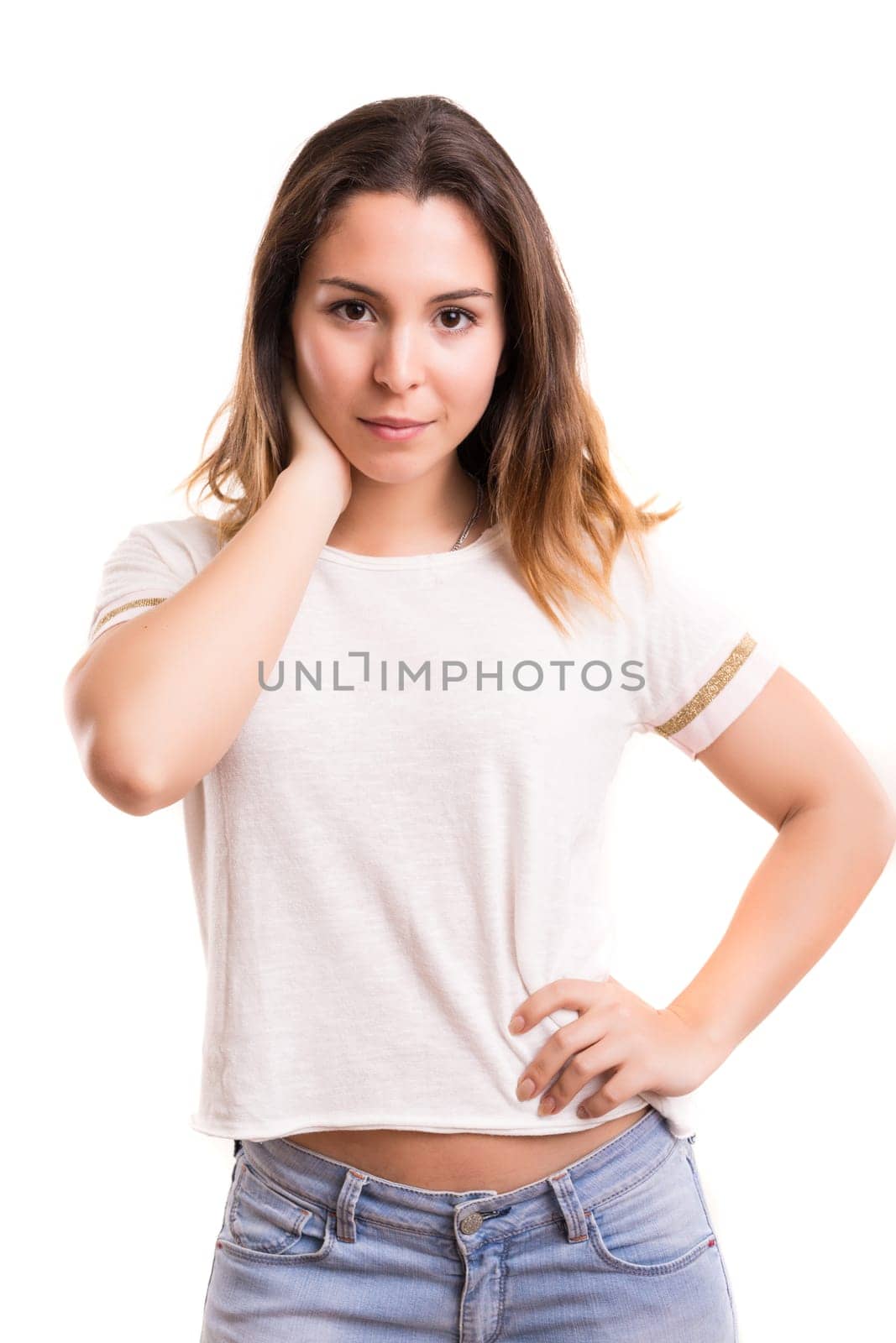 Studio shot of a beautiful young casual woman