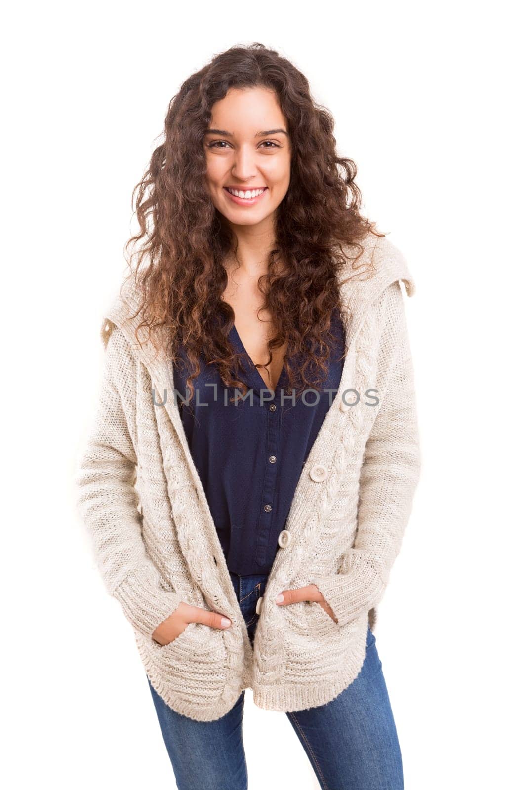 Studio shot of a beautiful young casual woman