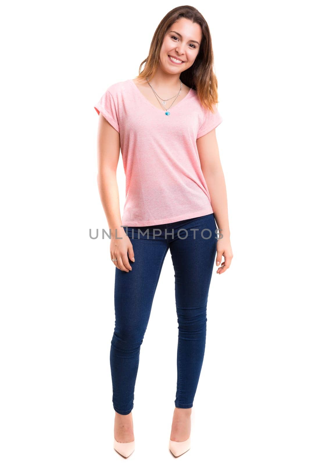 Studio shot of a beautiful young casual woman