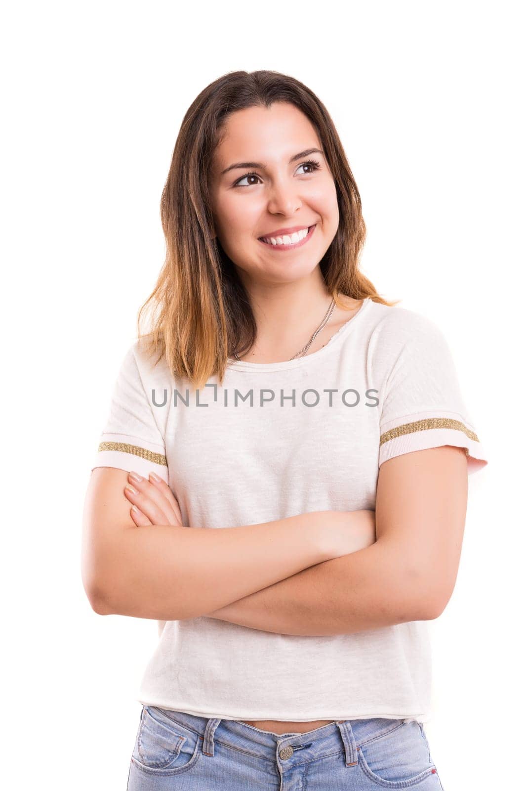 Studio shot of a beautiful young casual woman