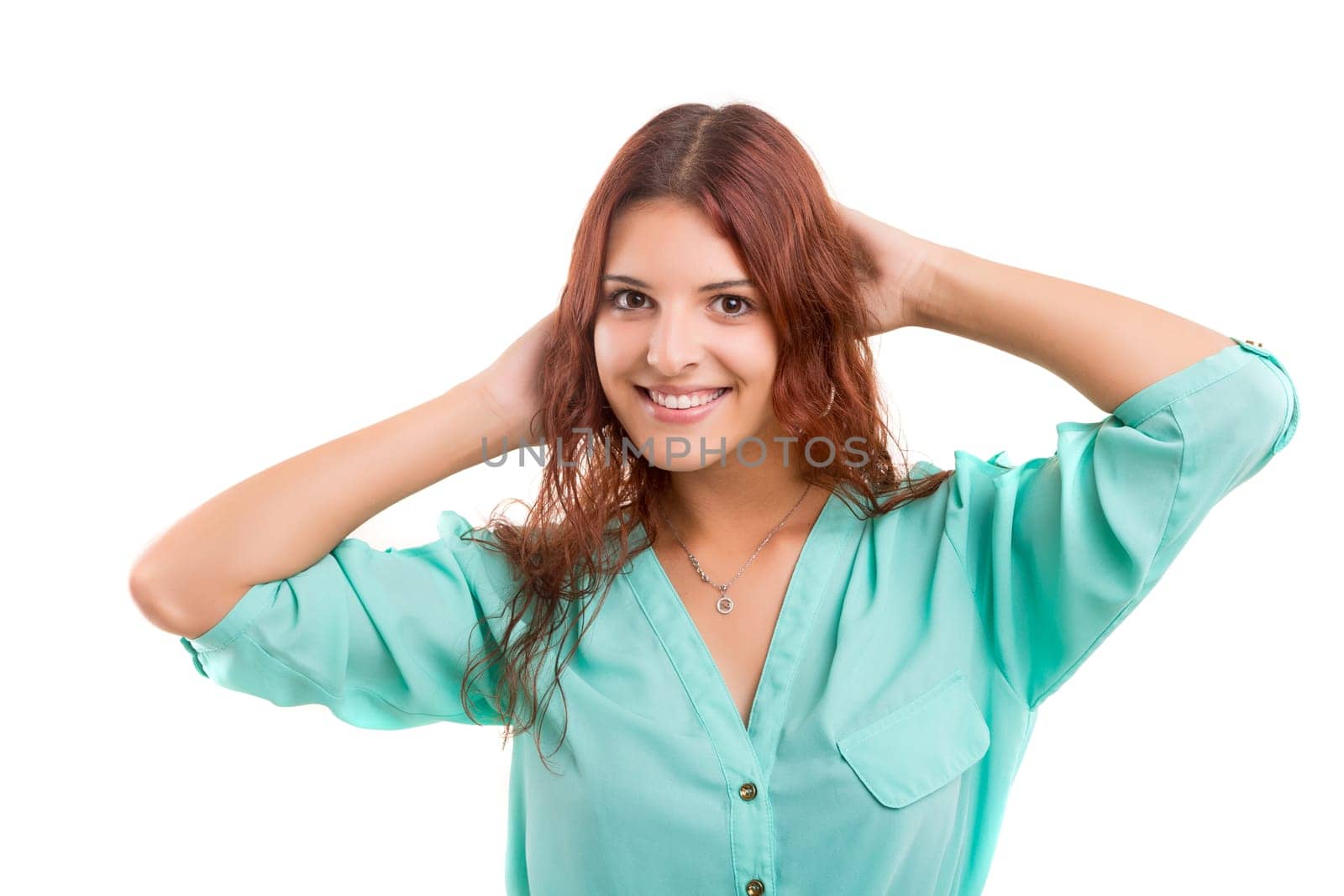 Studio shot of a beautiful young casual woman
