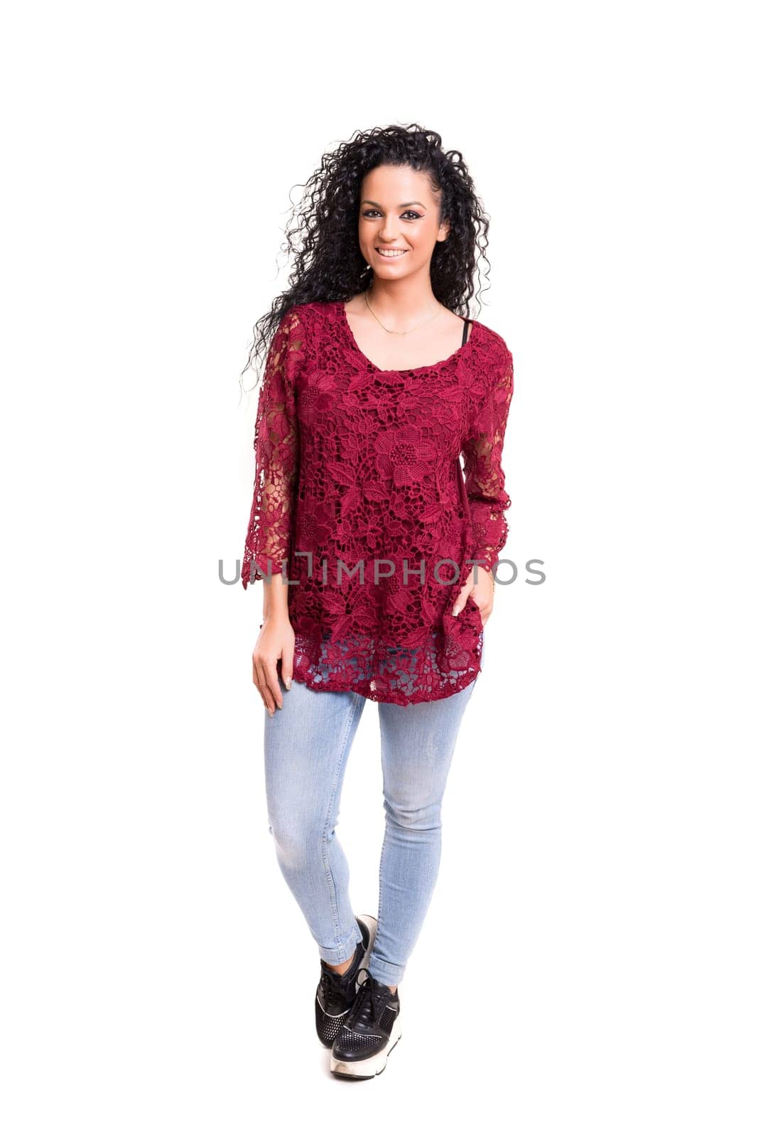 Studio shot of a beautiful young casual woman