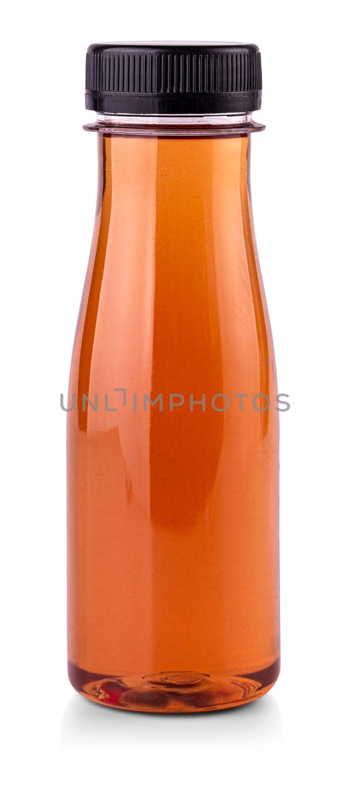 The Bottle of healthy fruit juice isolated on white background