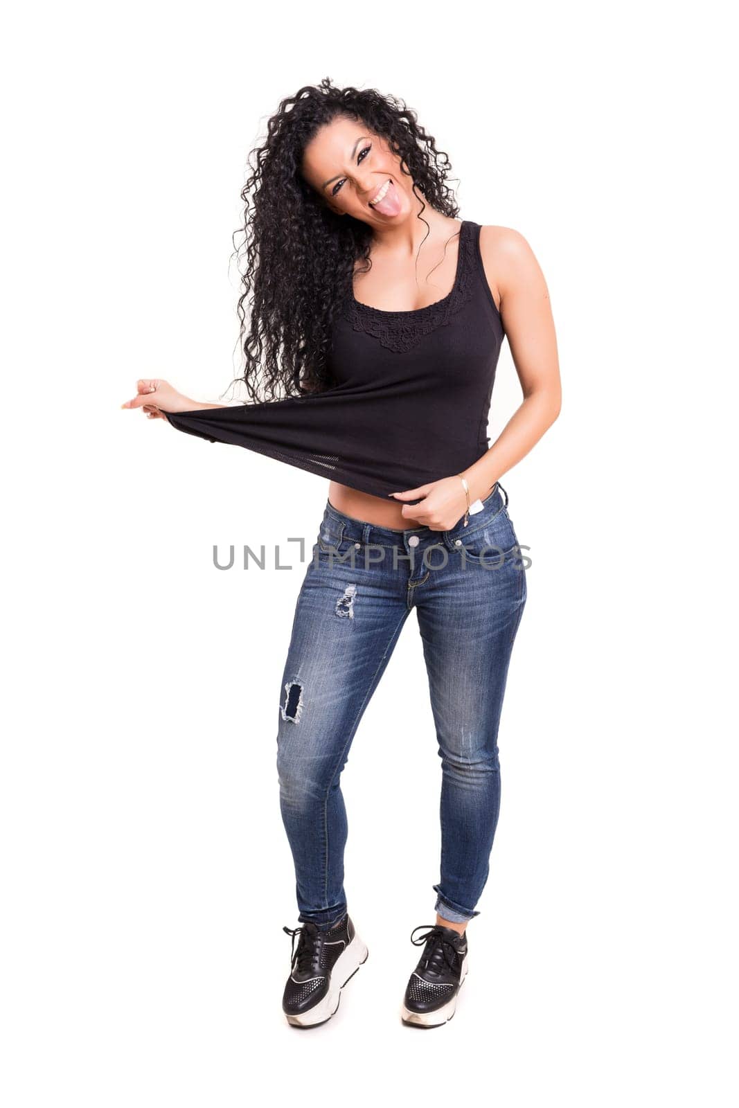Studio shot of a beautiful young casual woman