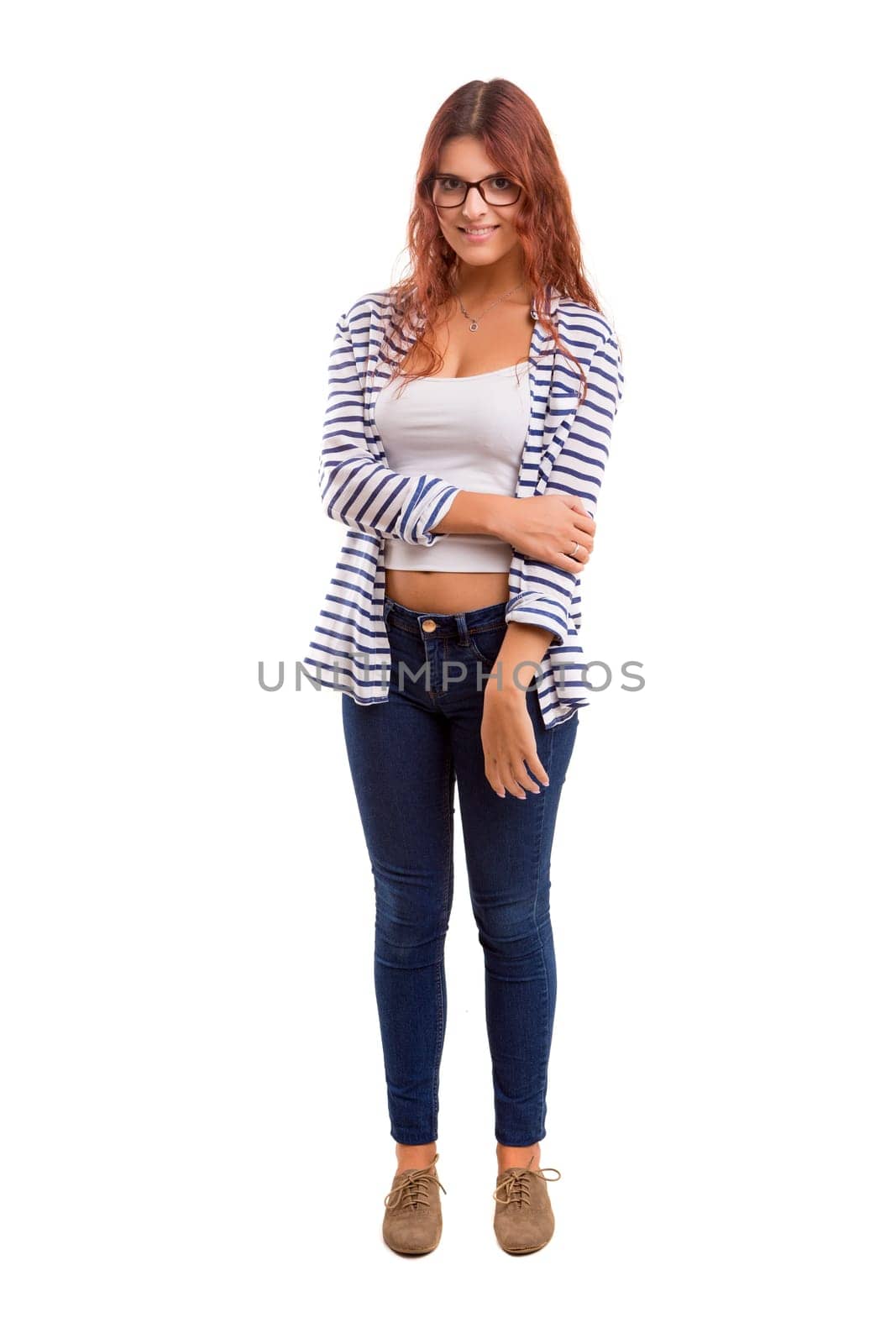 Studio shot of a beautiful young casual woman