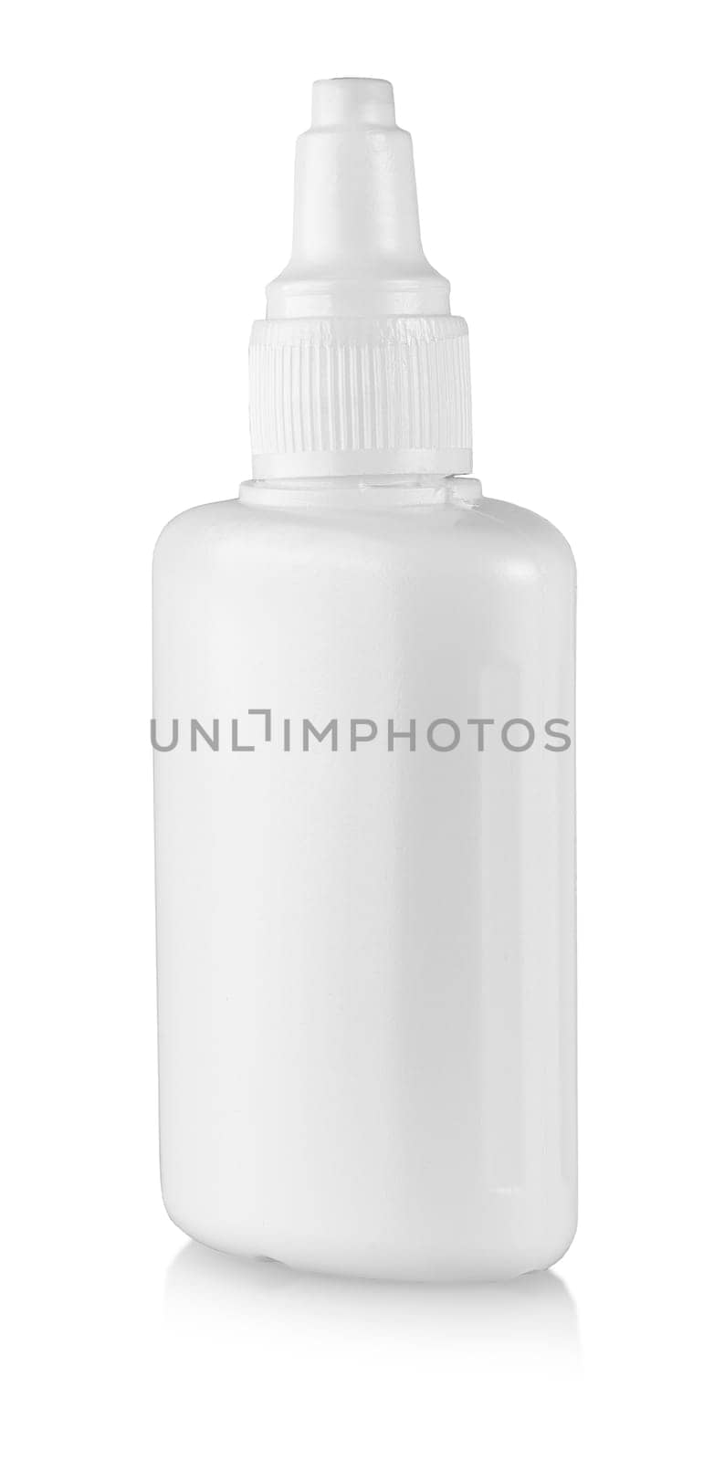The White bottle nose spray on white background isolation