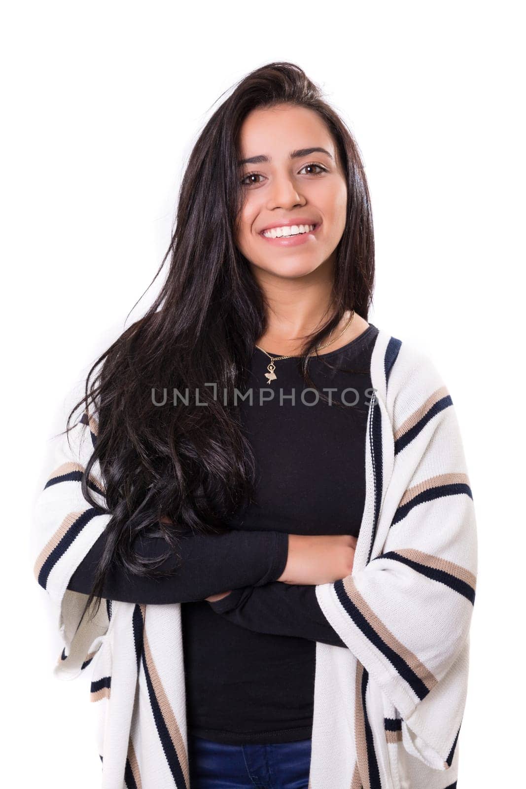 Studio shot of a beautiful young casual woman