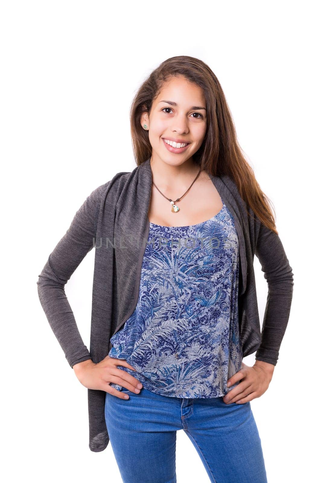 Studio shot of a beautiful young casual woman