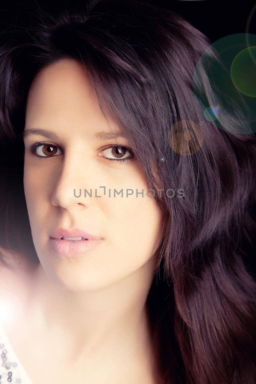 Beautiful woman fashionable portrait, digitally edited