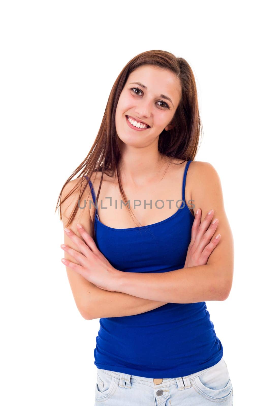 Studio shot of a beautiful young casual woman