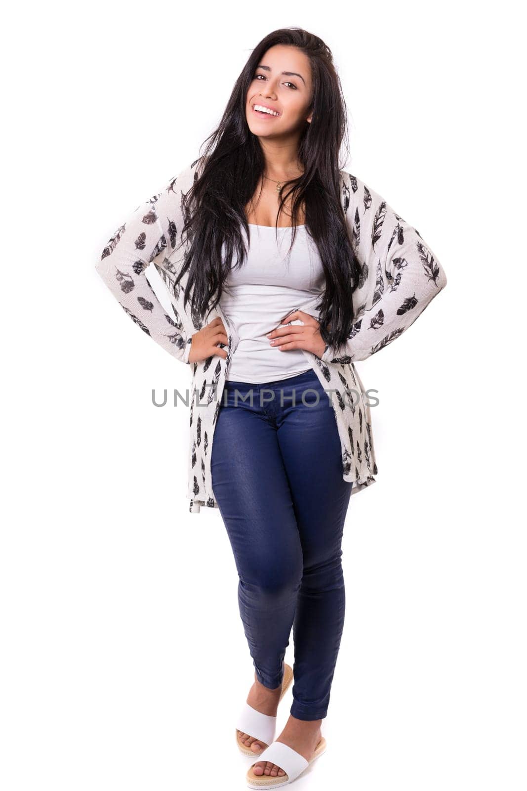 Studio shot of a beautiful young casual woman