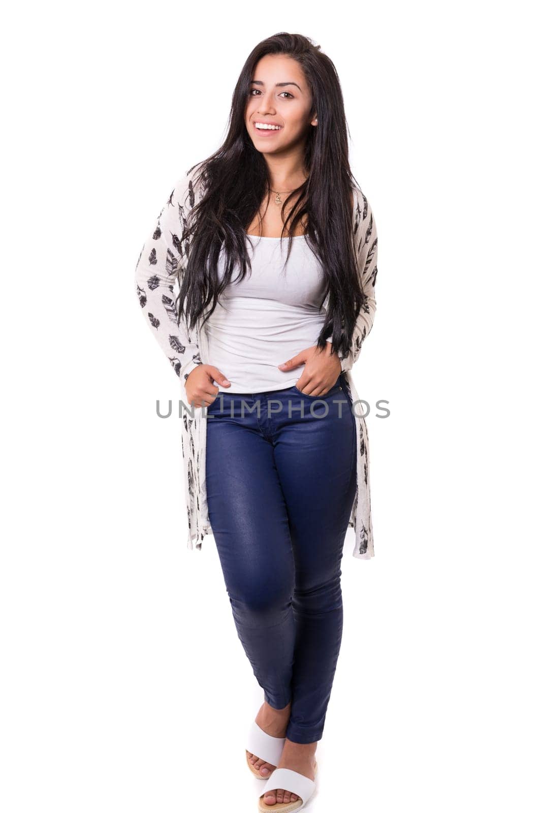 Studio shot of a beautiful young casual woman
