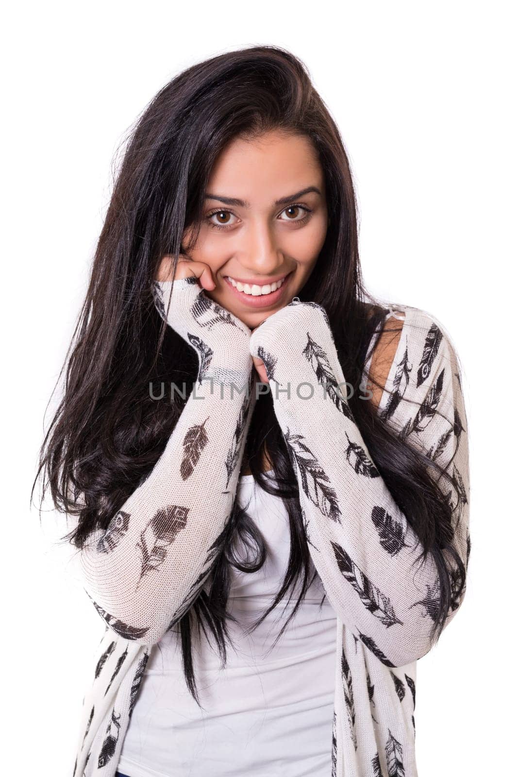 Studio shot of a beautiful young casual woman