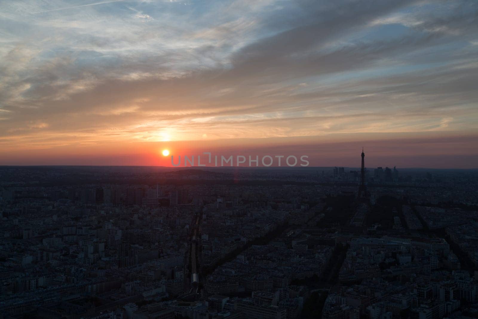 Beautiful sunset in the summer of 2016 - Paris, France