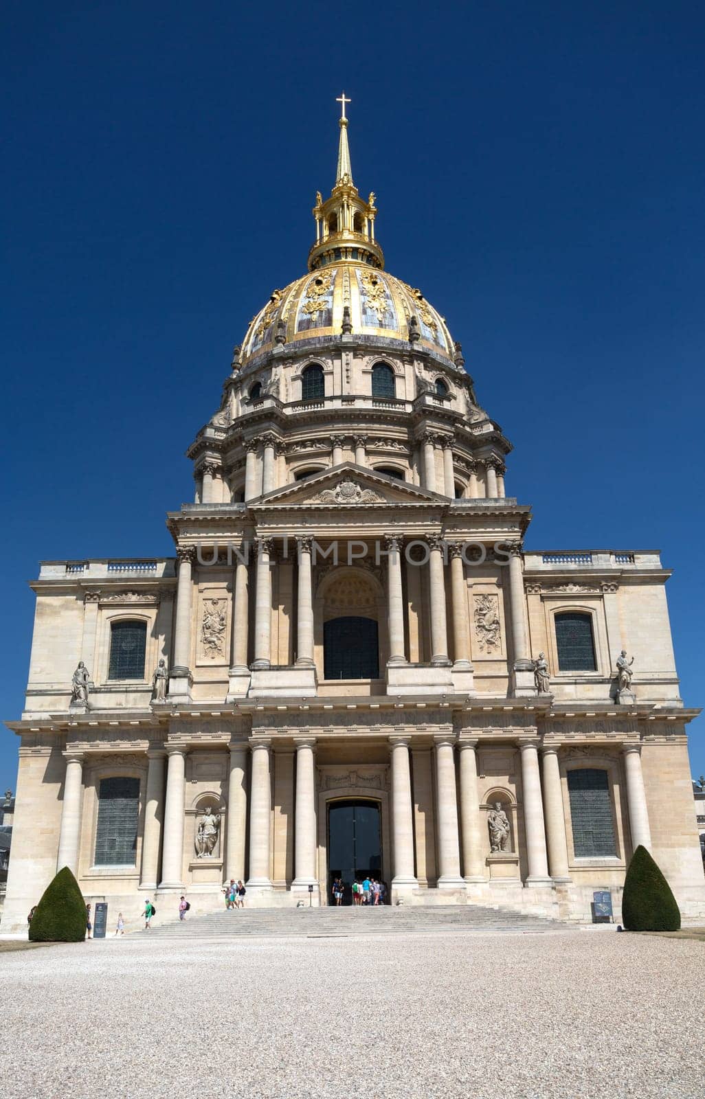 PARIS, FRANCE - AUGUST 15, 2016: View of Dome des Invalides, burial site of Napoleon Bonaparte, Paris, France