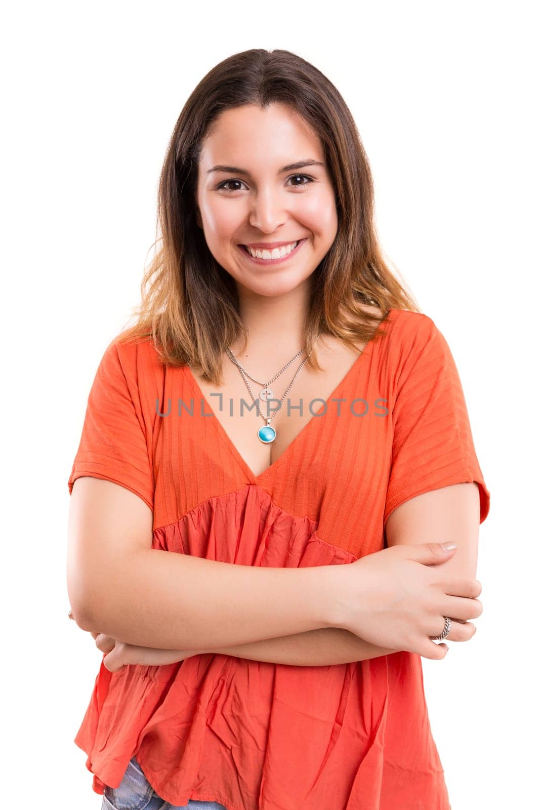 Studio shot of a beautiful young casual woman