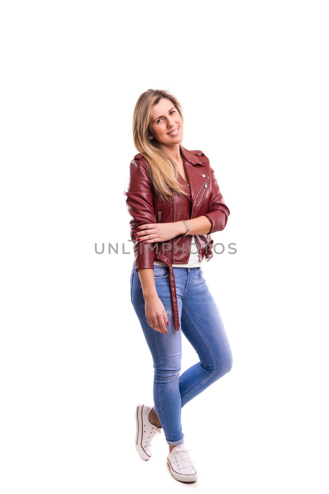 Studio shot of a beautiful young casual woman
