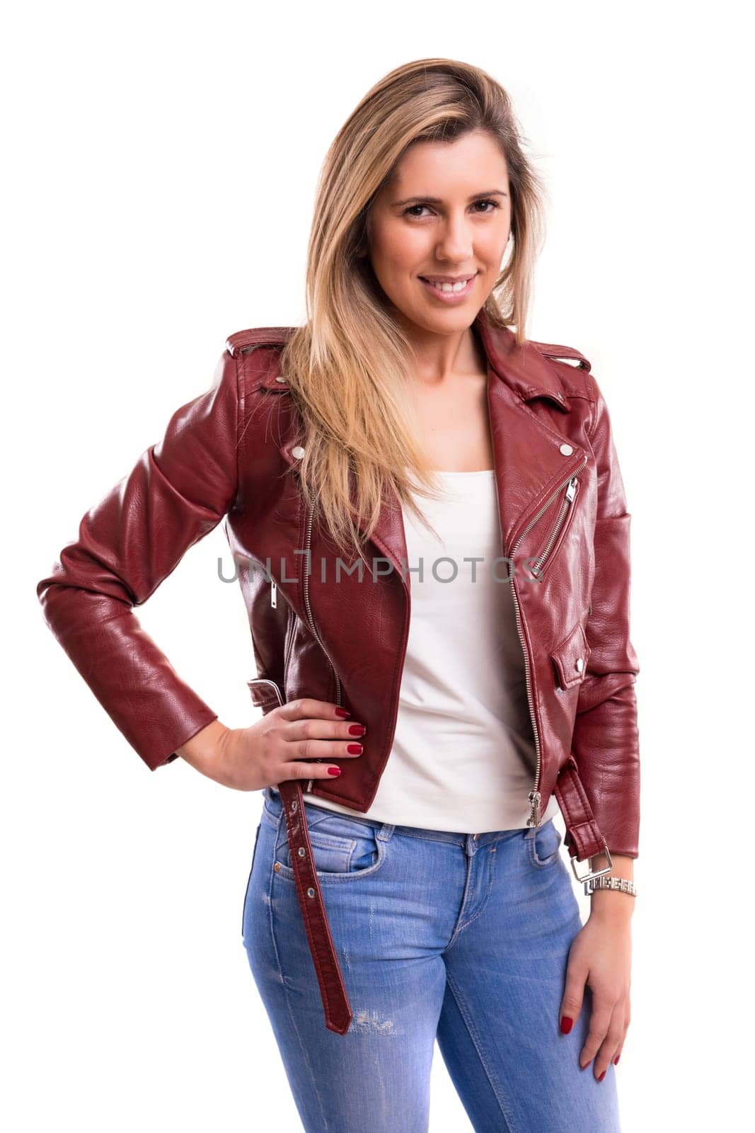 Studio shot of a beautiful young casual woman