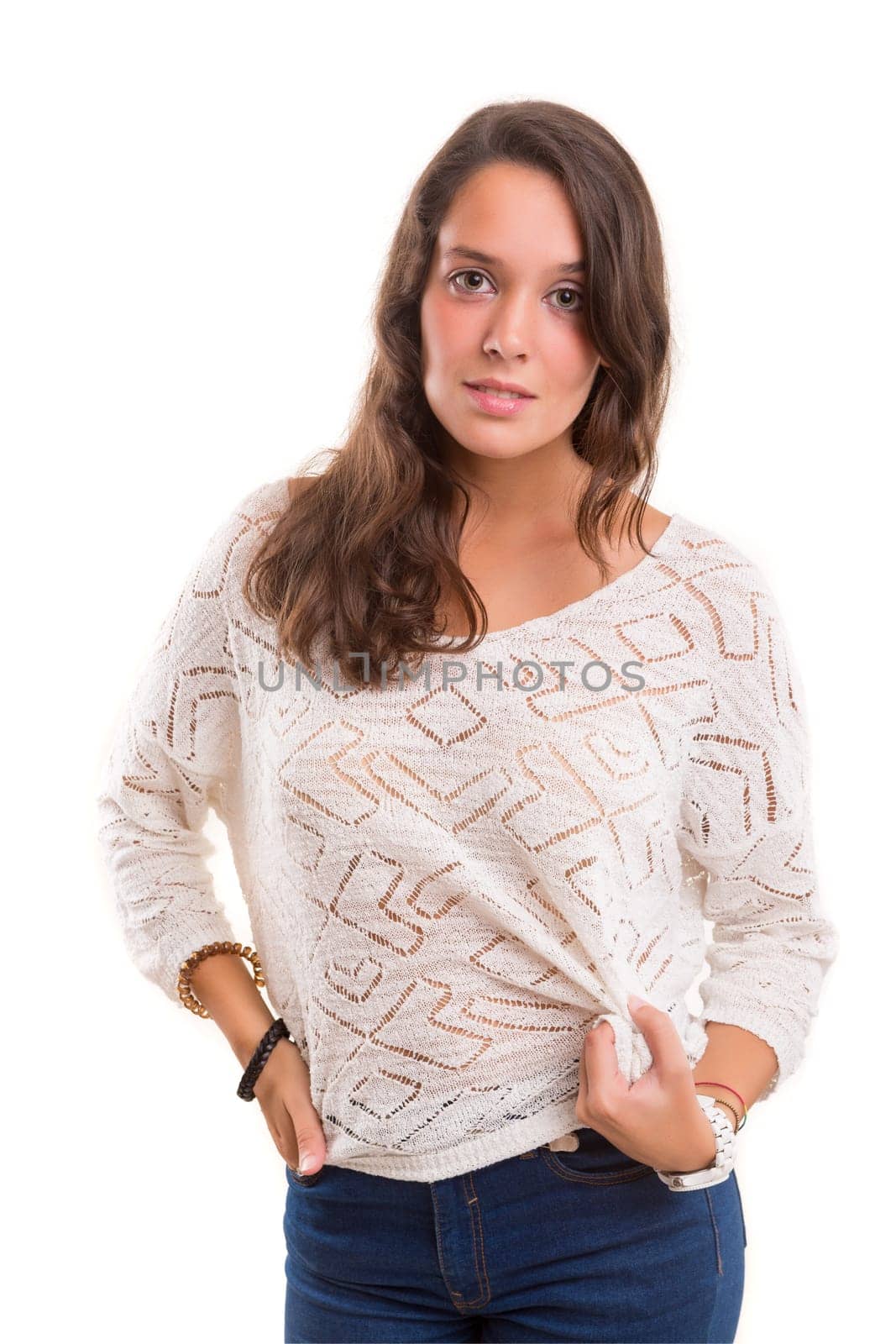 Studio shot of a beautiful young casual woman
