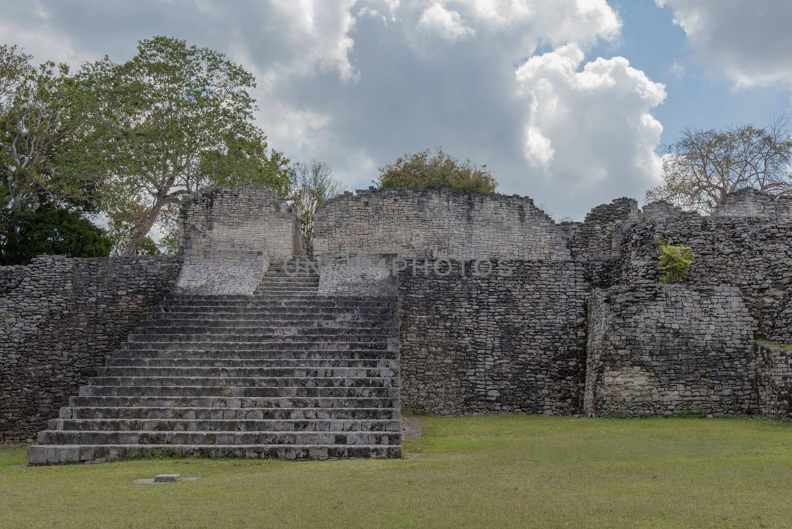 The ruins of the ancient Mayan city of Kohunlich, Quintana Roo, Mexico