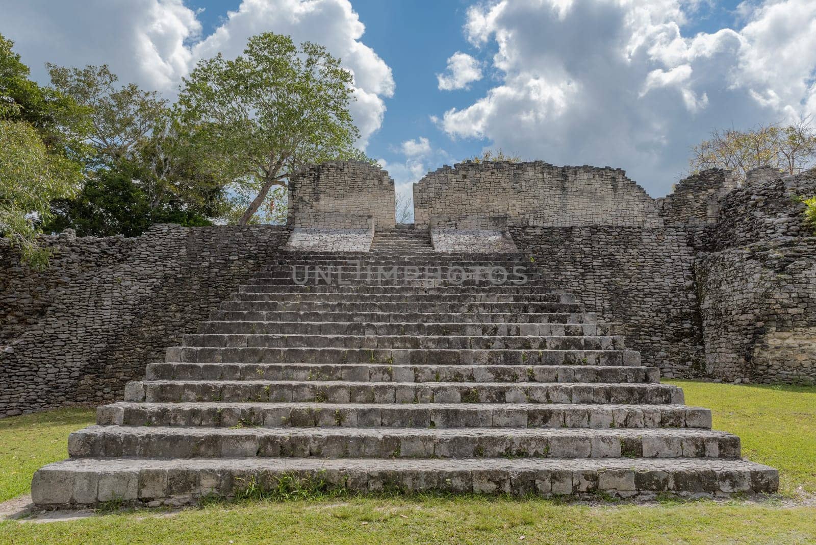 The ruins of the ancient Mayan city of Kohunlich, Quintana Roo, Mexico