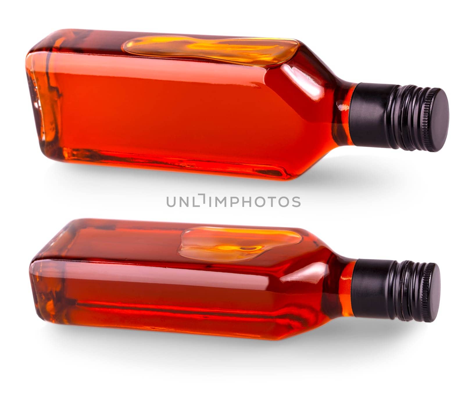bottle of sea buckthorn oil isolated on white background