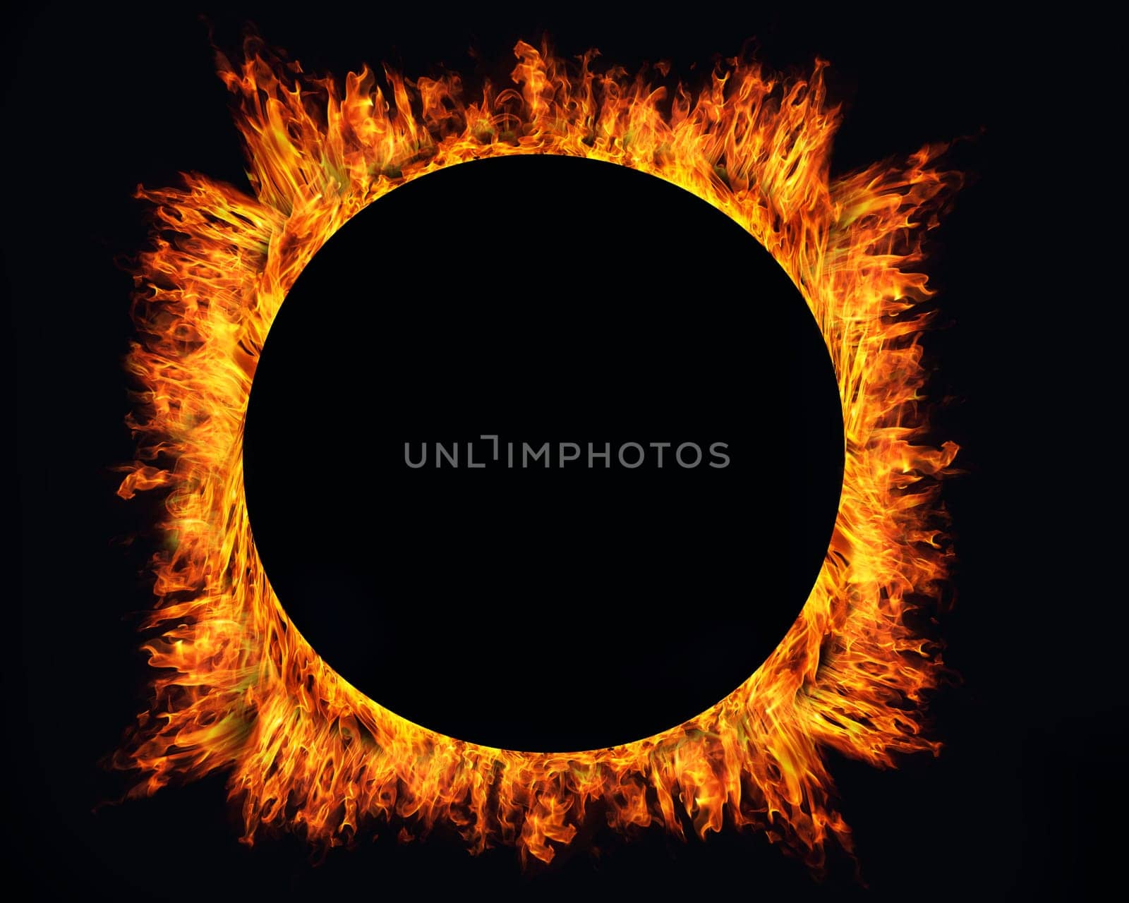 Ring of fire on black background