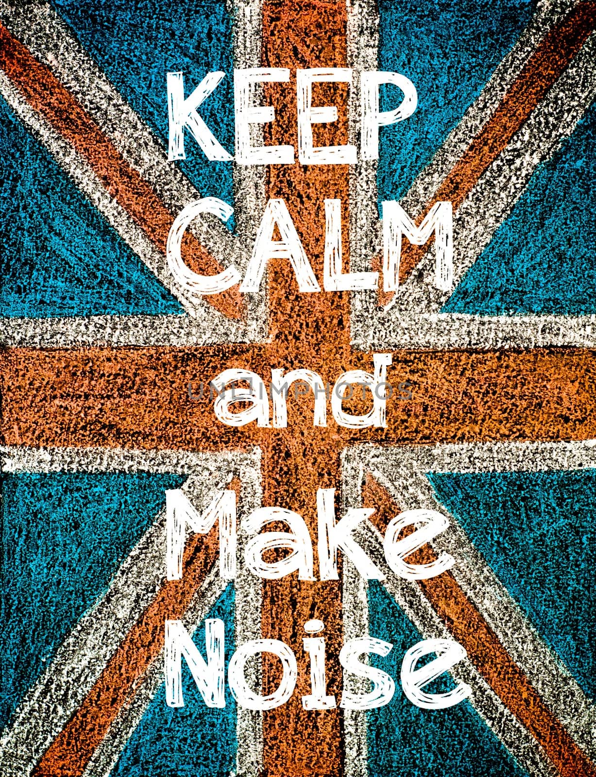 United Kingdom (British Union jack) flag, hand drawing with chalk on blackboard, vintage concept