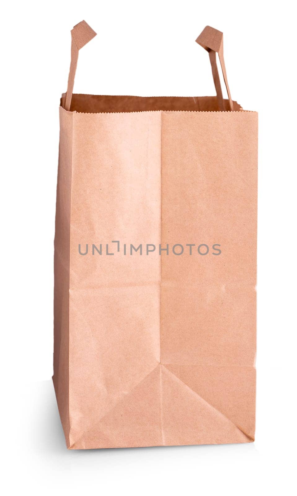 Paper shopping bag isolated on white background