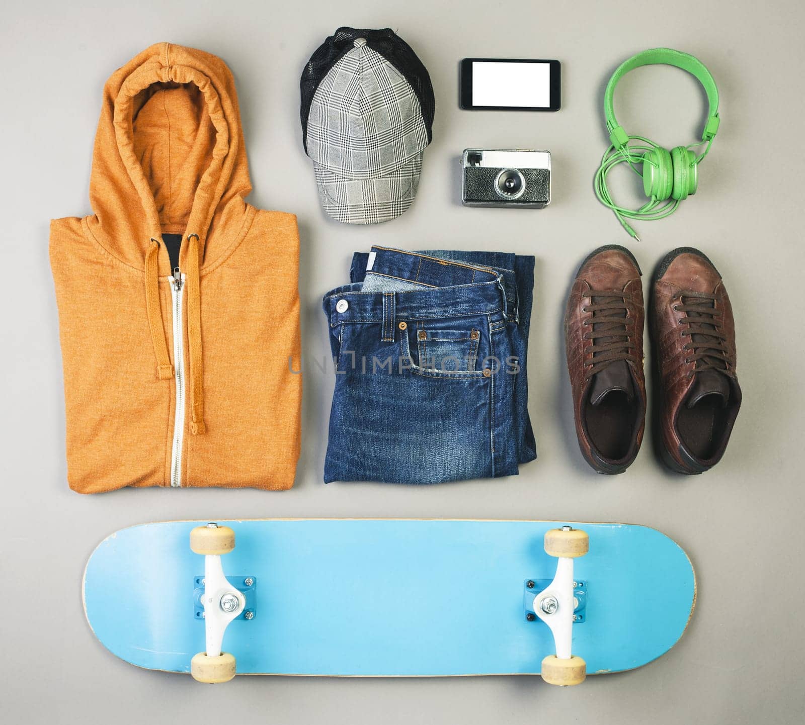 Overhead of essentials casual boy.