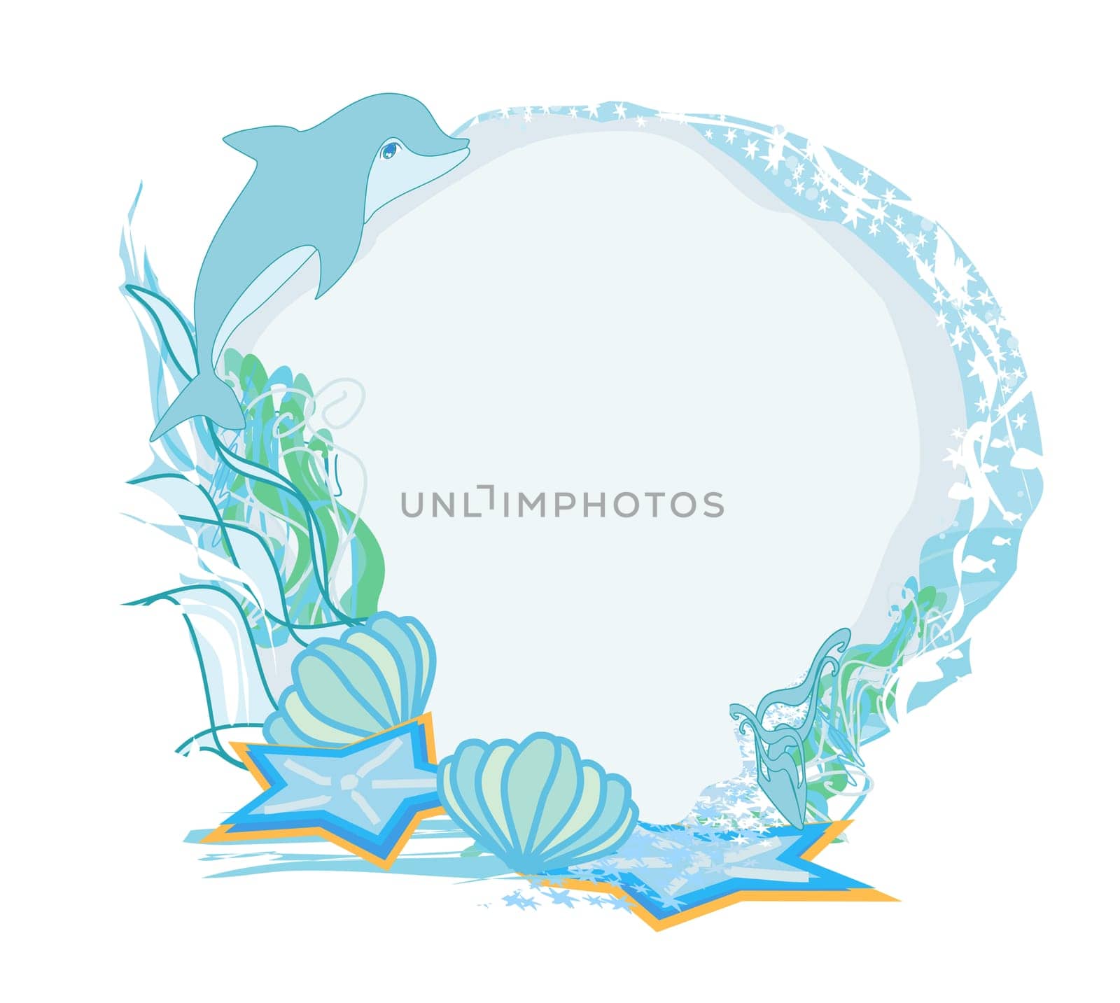 decorative Sea Frame with Dolphin