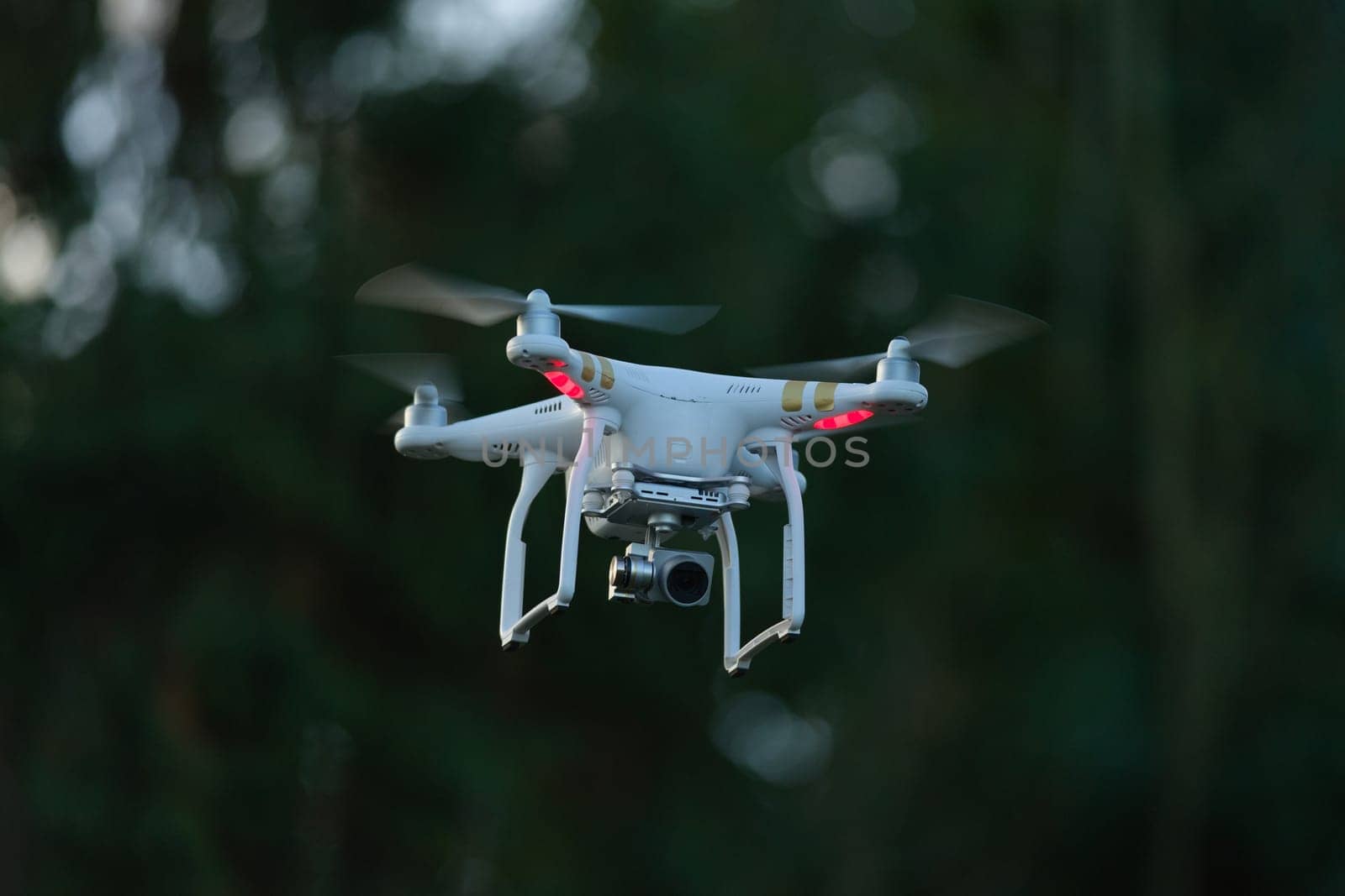 7 - Digital camera quadcopter with gimbal stabilisation system. FPV hobby aircraft, with remote control interface.
