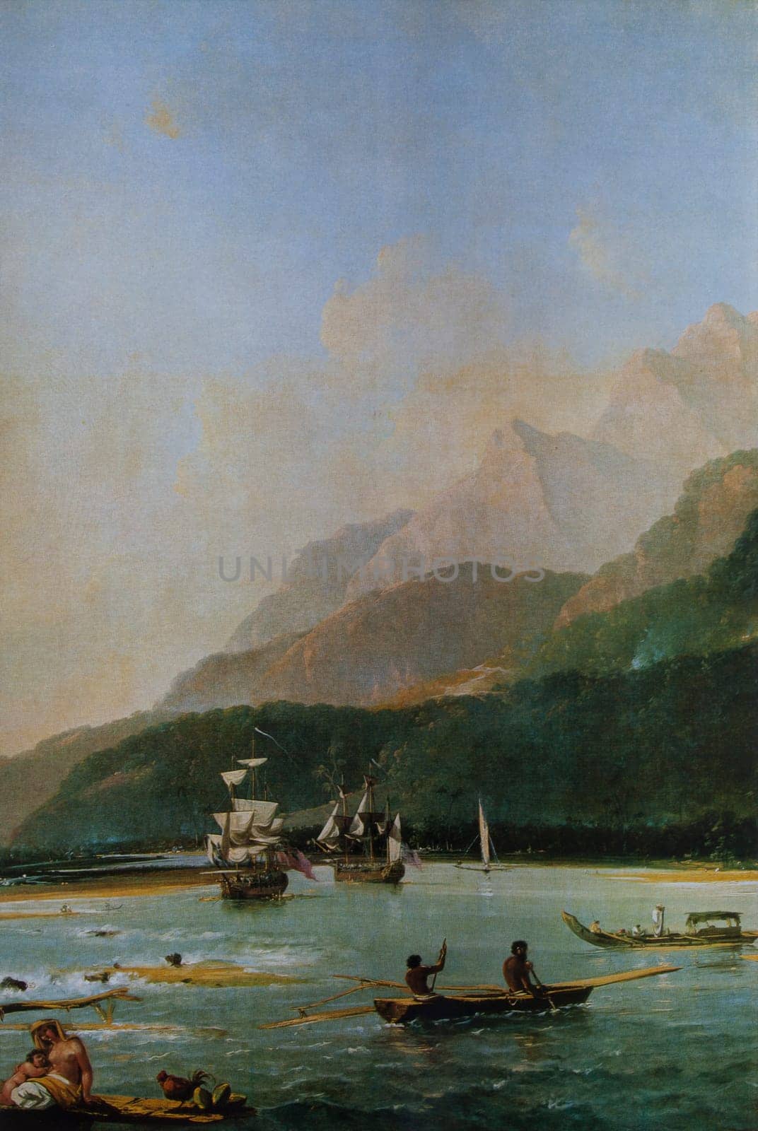 HMS Resolution and HMS Adventure in Matavai Bay, Tahiti, 1776. Painted by William Hodges