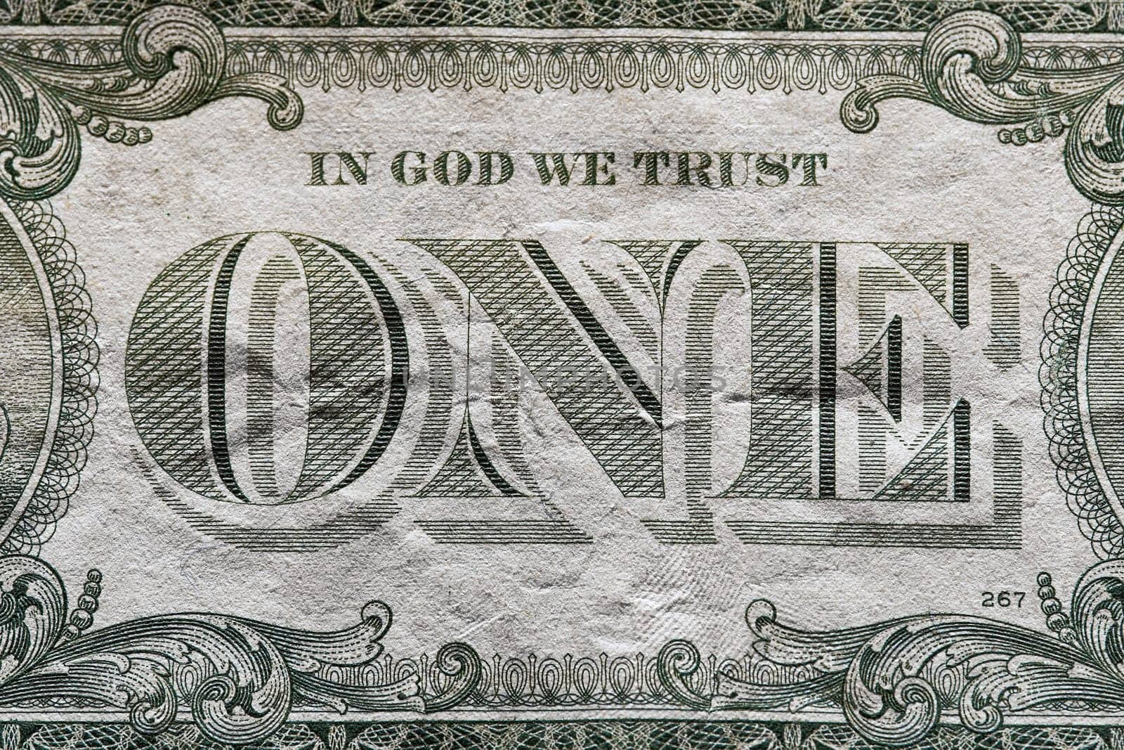 Detail of a one dollar banknote