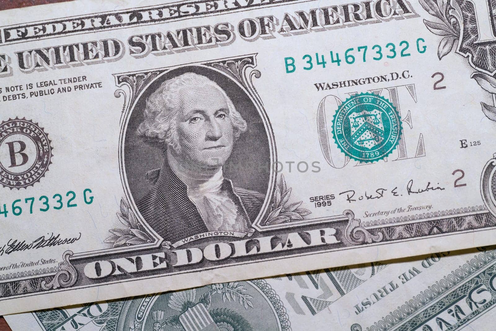 Dollar banknotes on a table