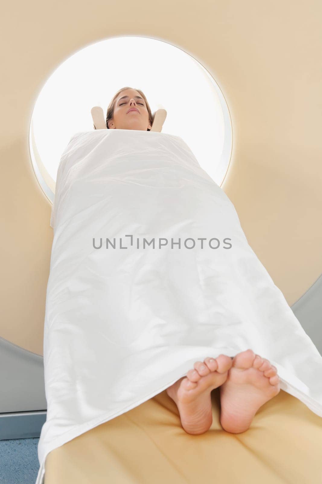 Patient going through an MRI scan