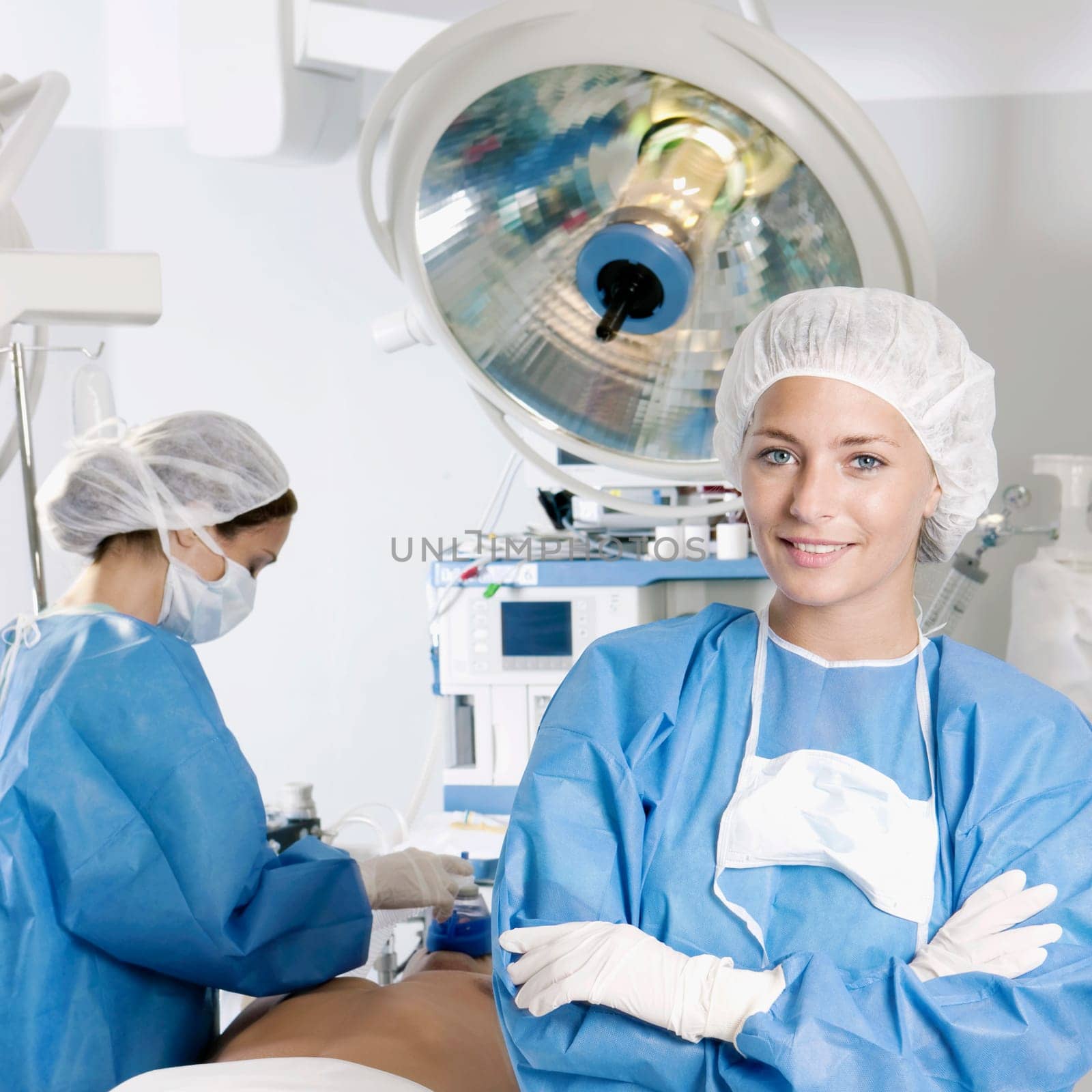 Female surgeon in an operating room