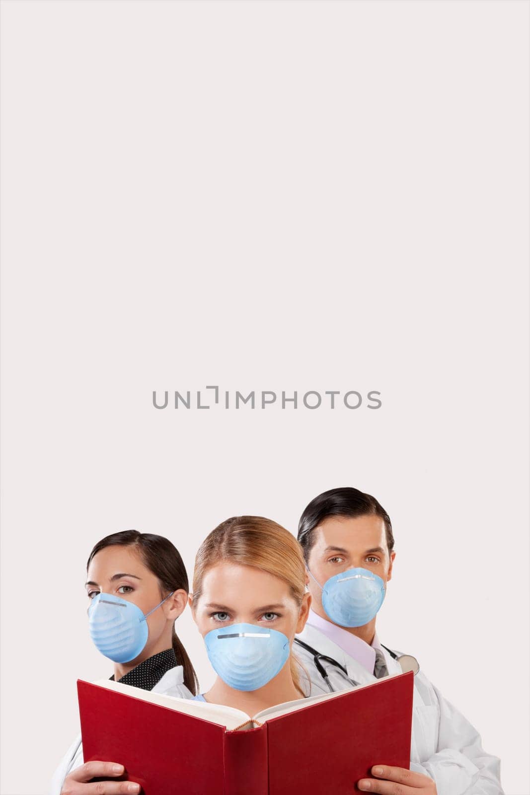 Portrait of doctors wearing flu masks
