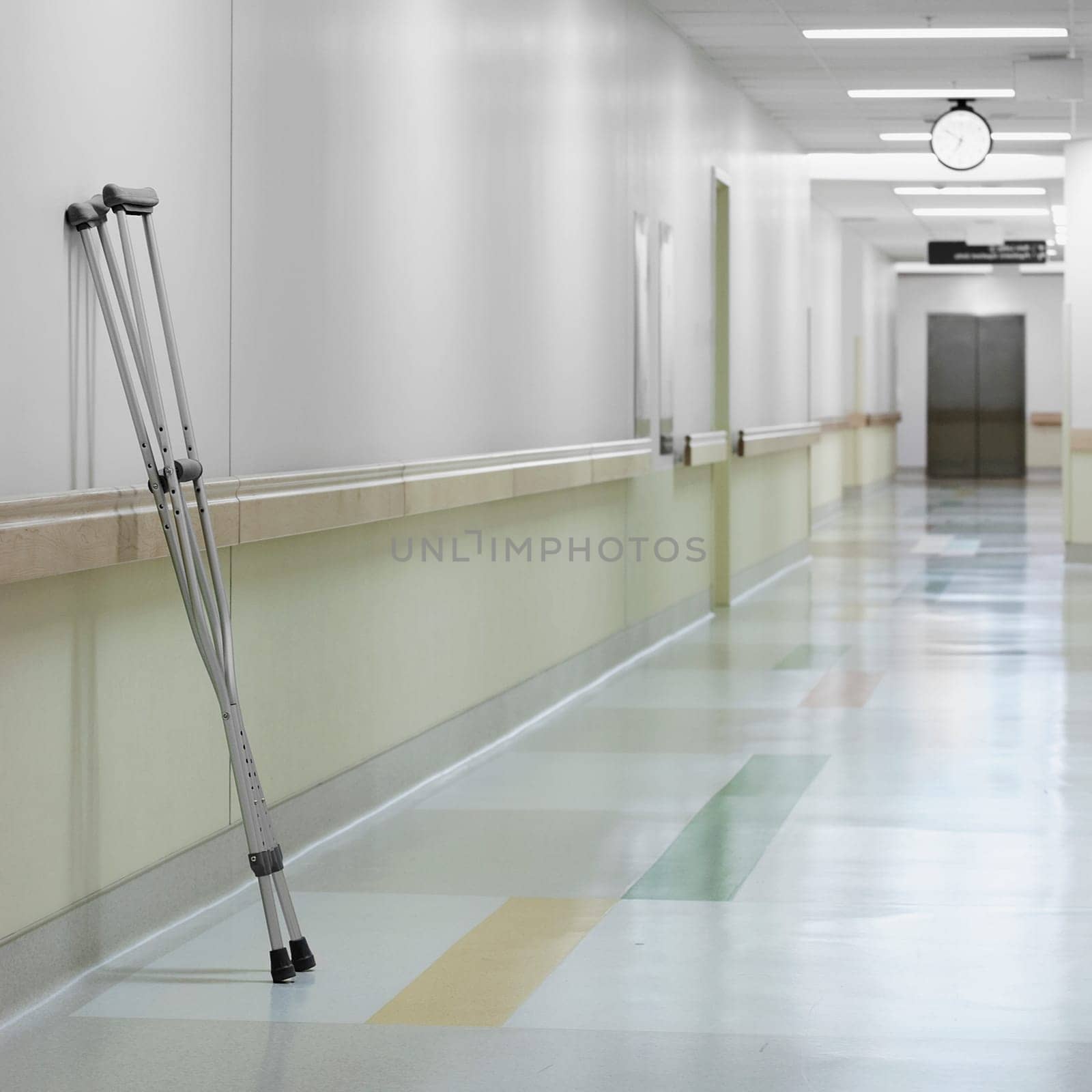 Pair of crutch in a hospital